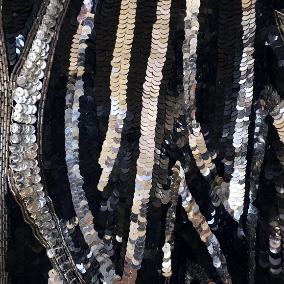 SOLD ON ETSY Vintage 90s Black & Silver Sequined Trophy Jacket - Picture 7 of 7